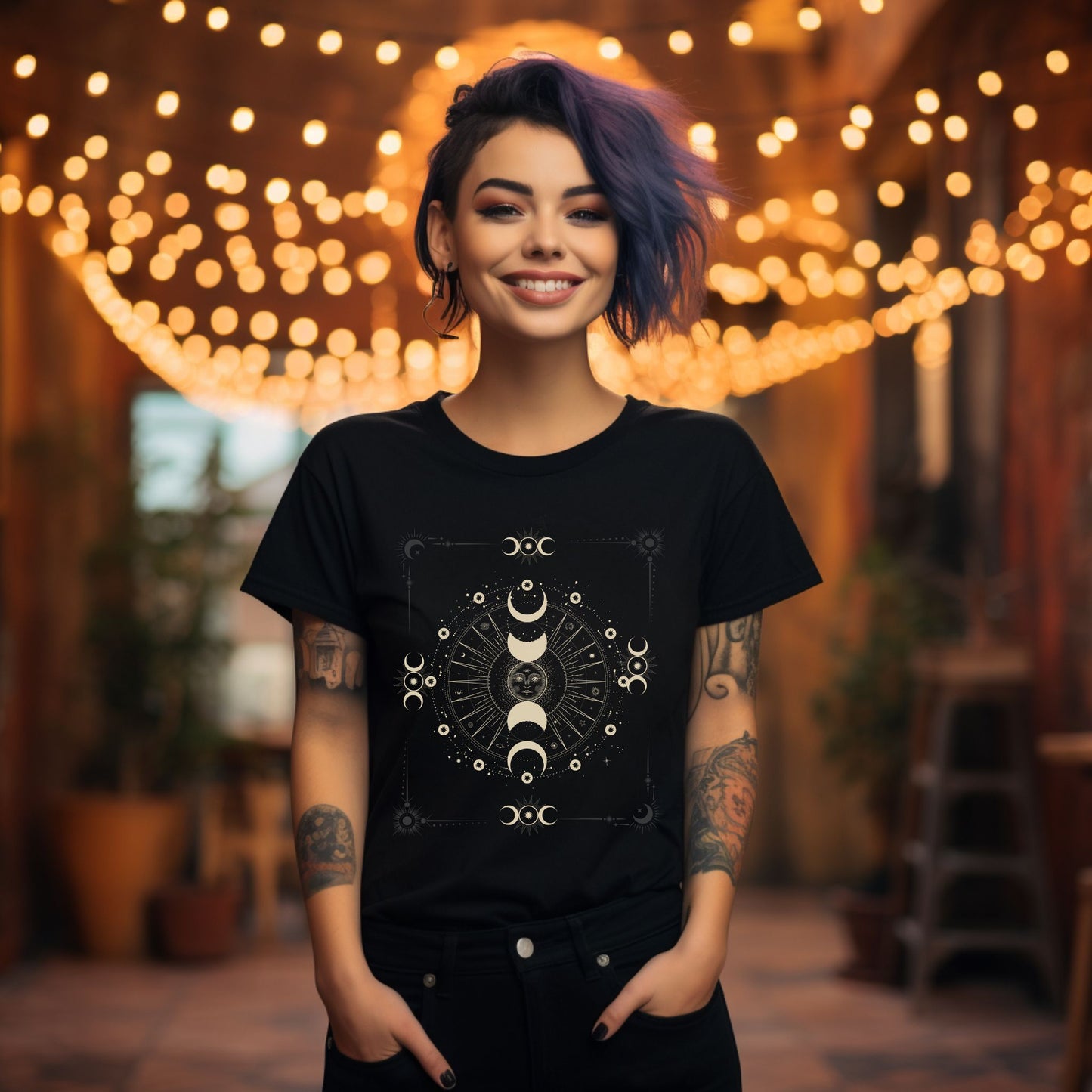 Cosmic moon phases t-shirt