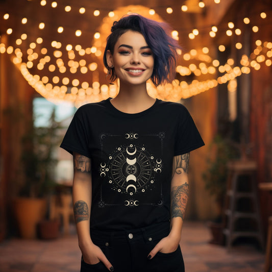 Cosmic moon phases t-shirt