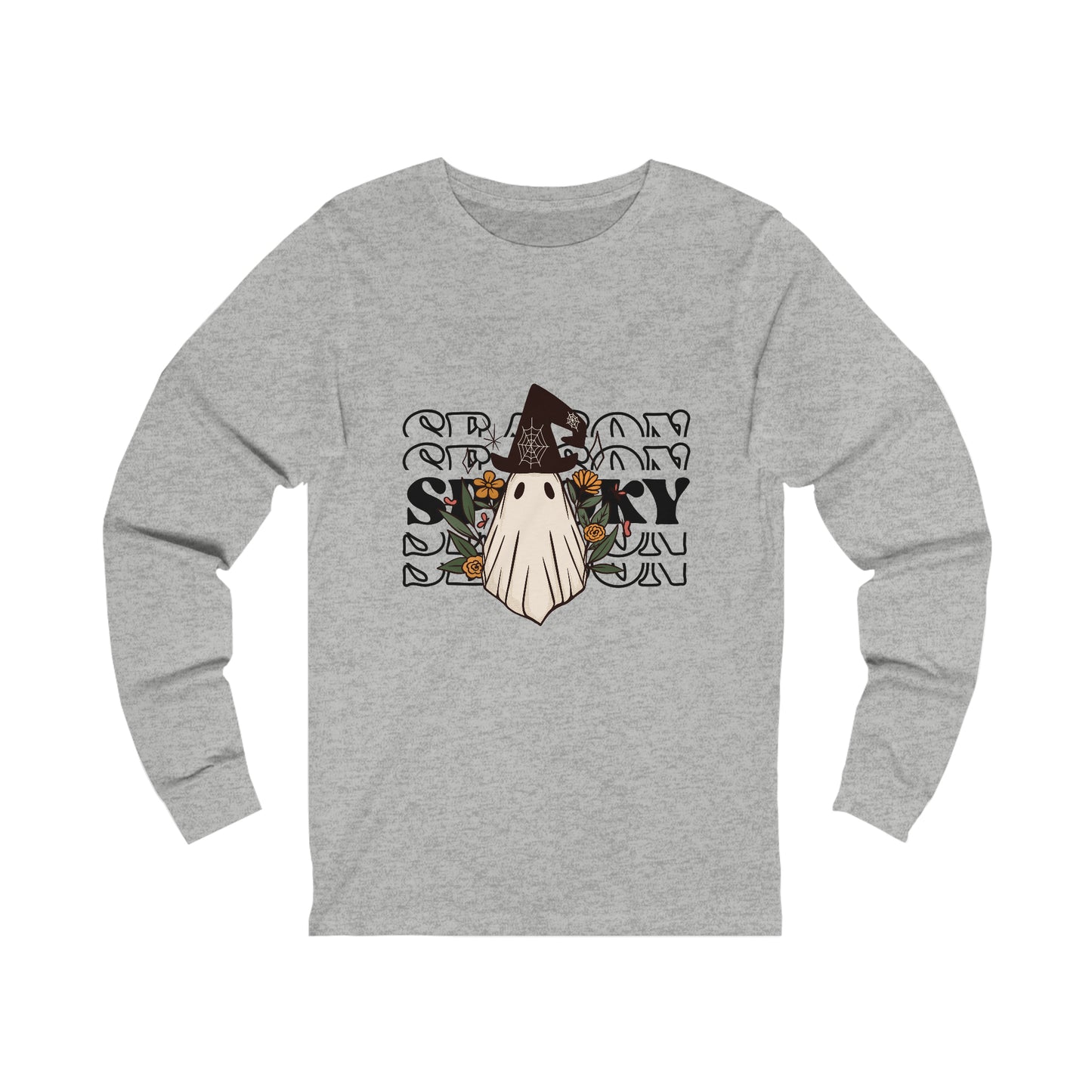 Spooky Season Retro Ghost Long Sleeved Tee