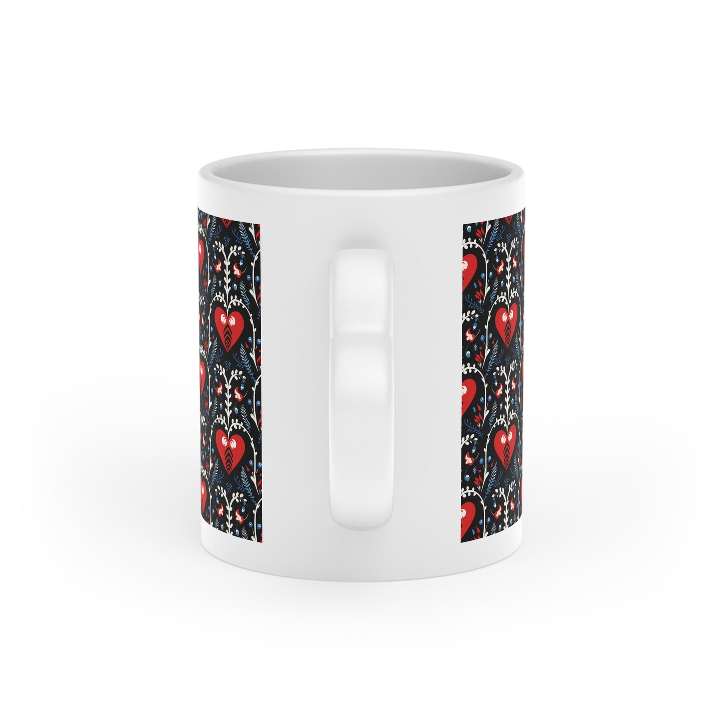 Heart-Shaped Mug With Cute Nordic Pattern Mug