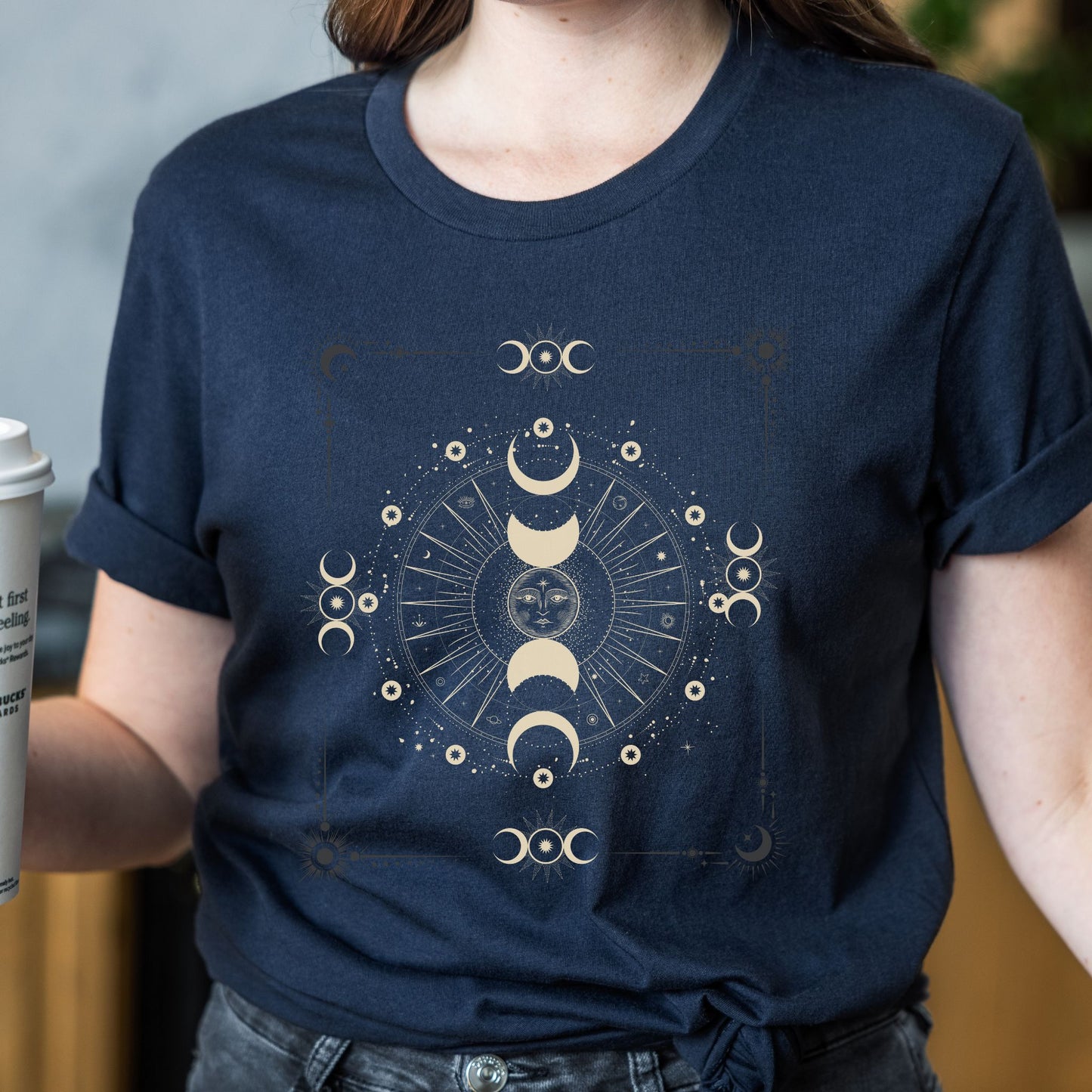 Cosmic moon phases t-shirt