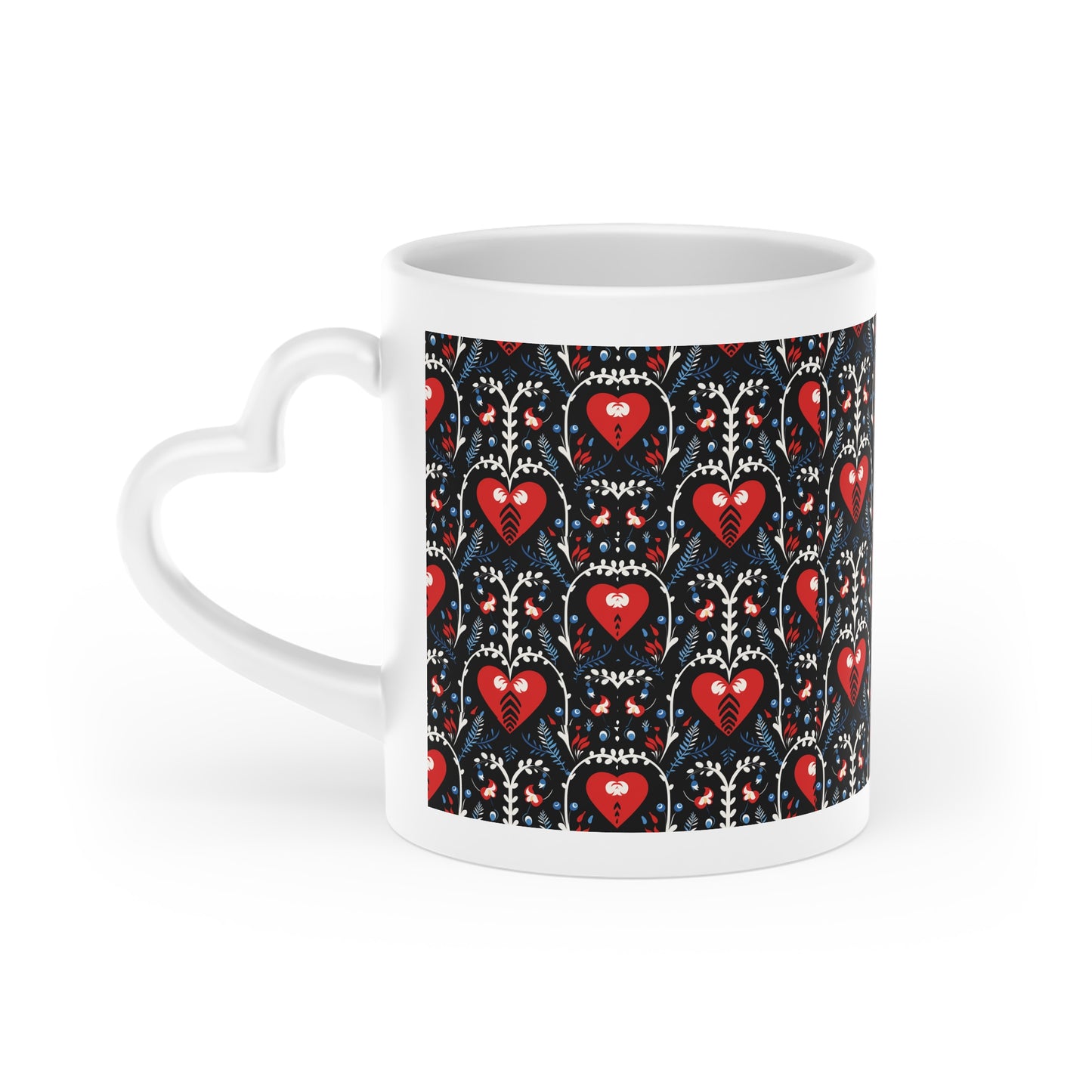 Heart-Shaped Mug With Cute Nordic Pattern Mug