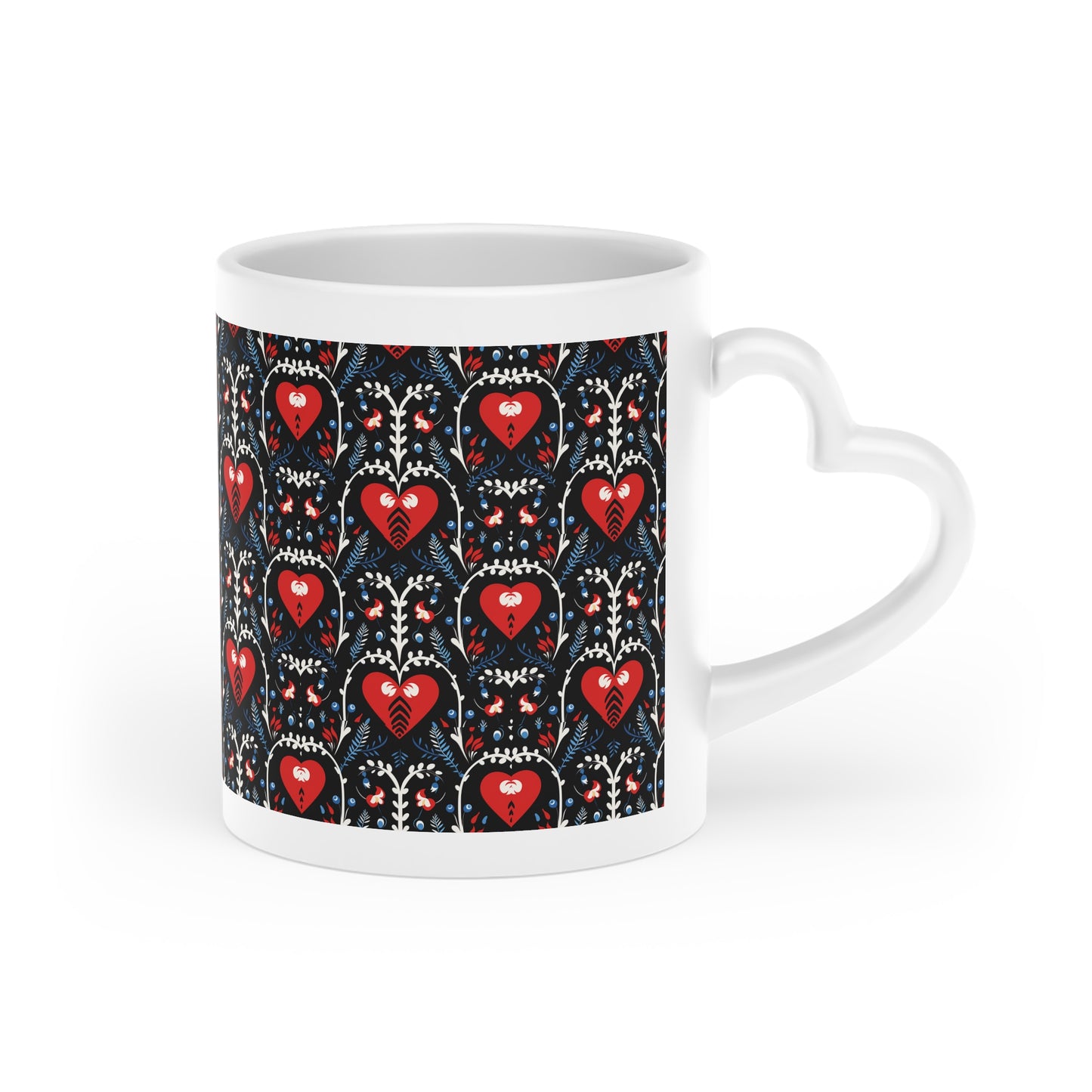 Heart-Shaped Mug With Cute Nordic Pattern Mug