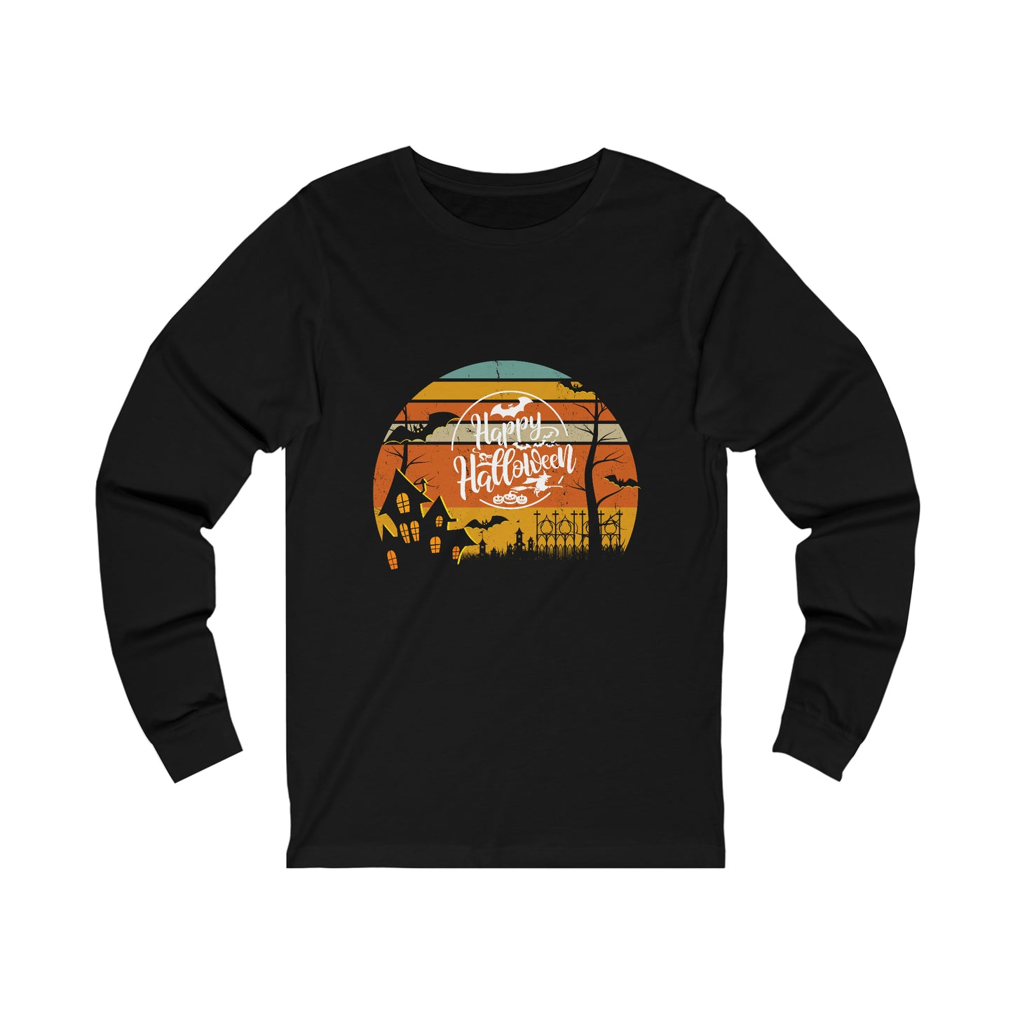 Retro Happy Halloween Long sleeve Tee